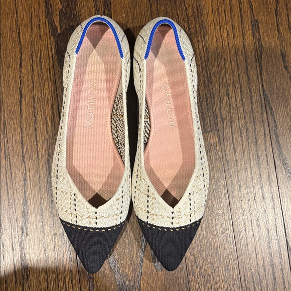 Rothy's Black and Cream Pointed Flats size 7 - Picture 3 of 10